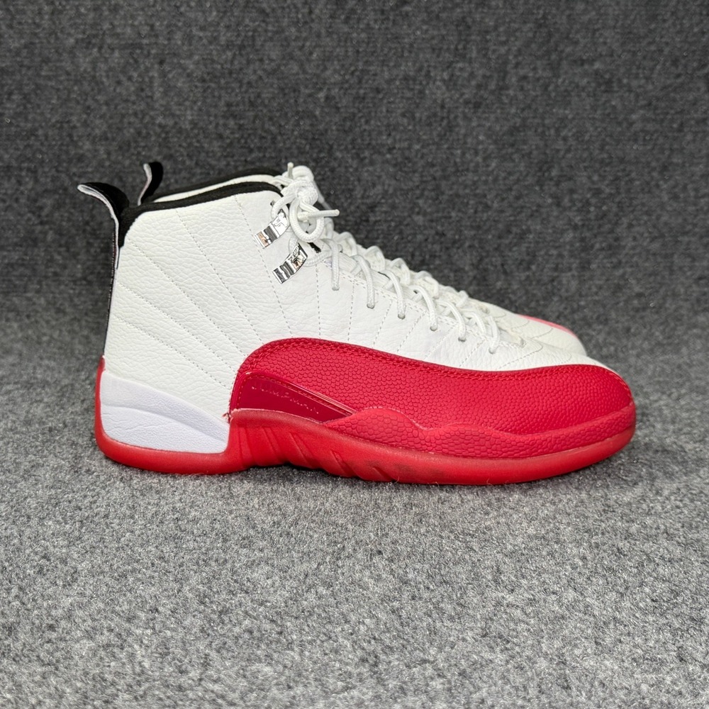 Jordan 12 Retro Shoes Men's 8.5 Cherry Red White Athletic Hooping Sneakers